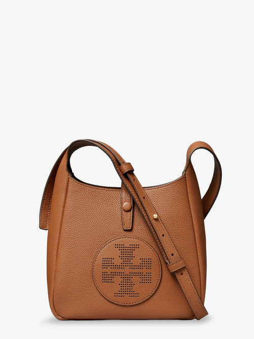 Tory Burch Miller Swing shoulder bag in black hammered leather - Agedtan