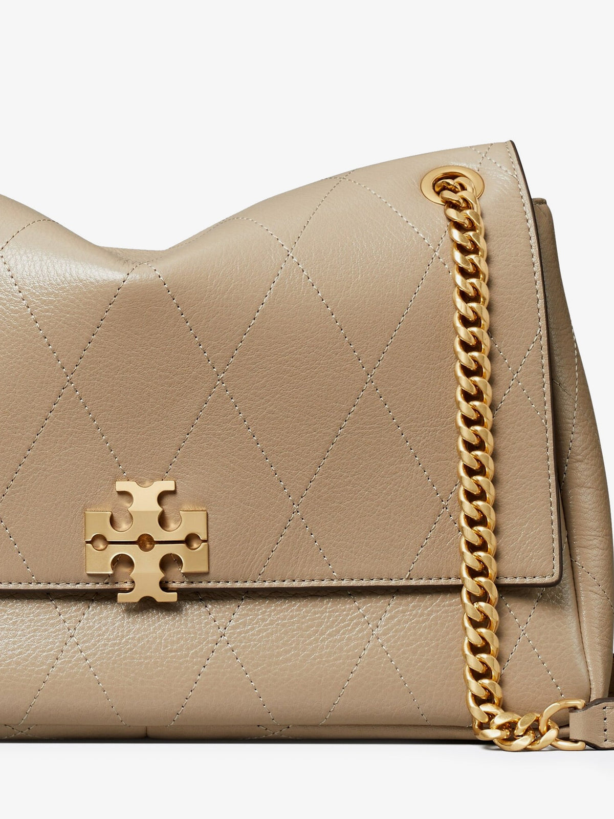 Tory Burch Charlie Leather Shoulder Bag - Softcement