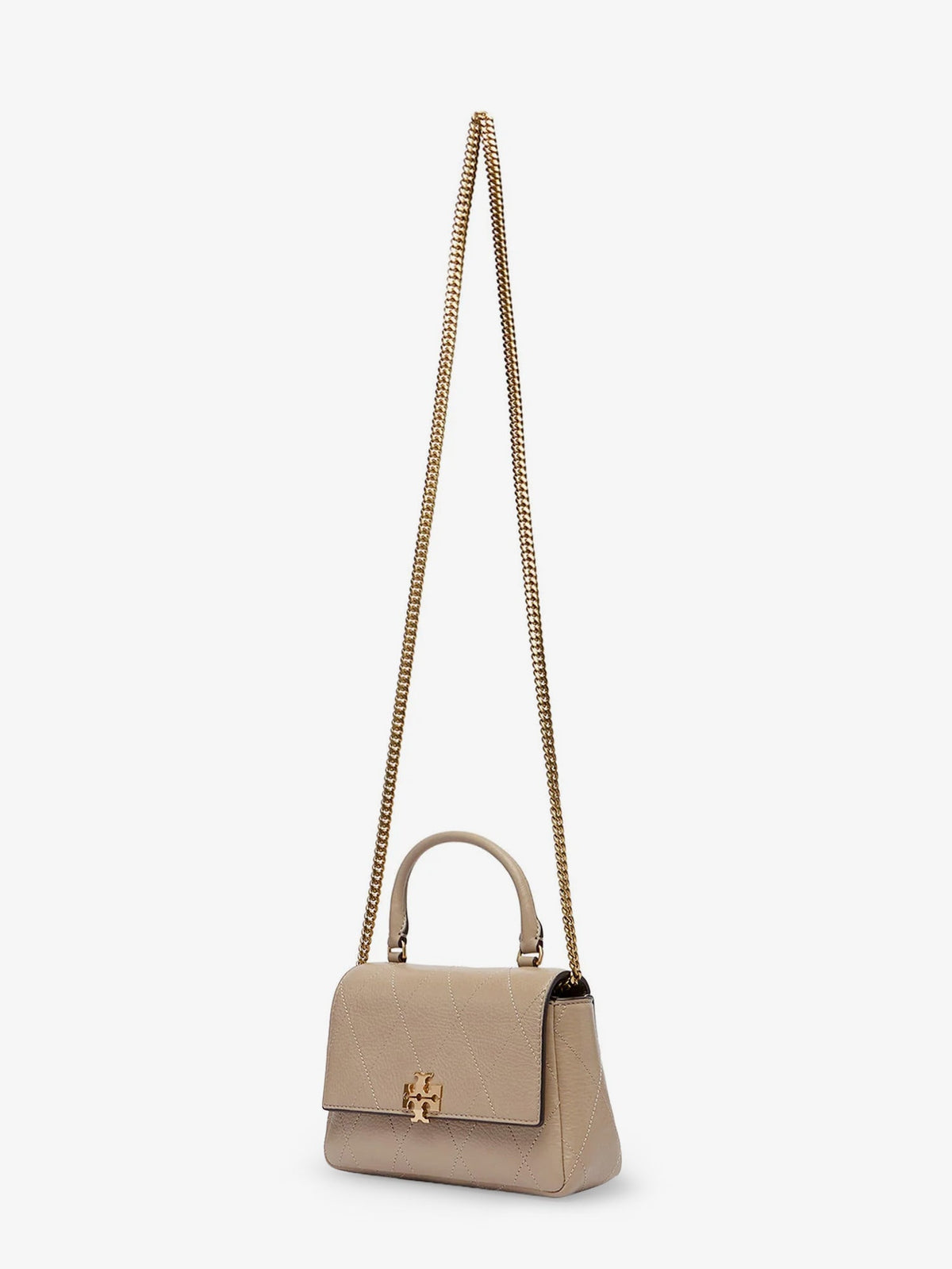 Tory Burch Charlie Quilted Top Handle Chain Wallet crossbodybag - Softcement
