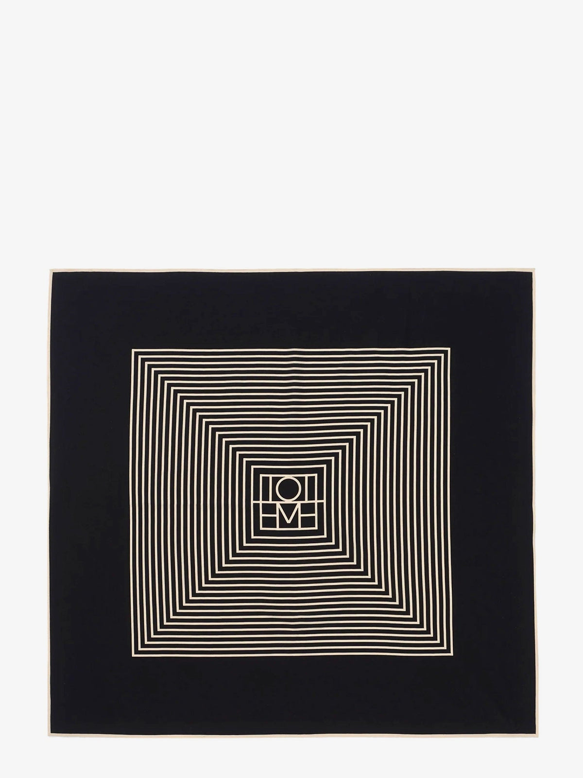 Toteme Centered Monogram silk foulard - Black