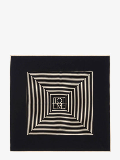 Toteme Centered Monogram silk foulard - Black