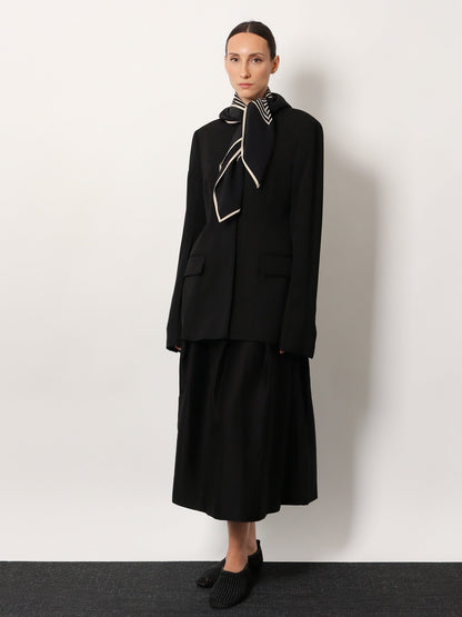 Toteme Centered Monogram silk foulard - Black