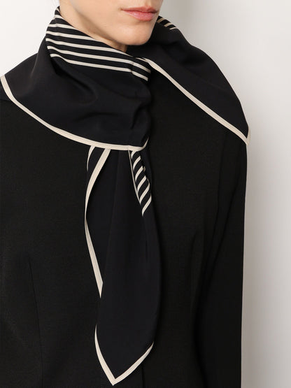 Toteme Centered Monogram silk foulard - Black