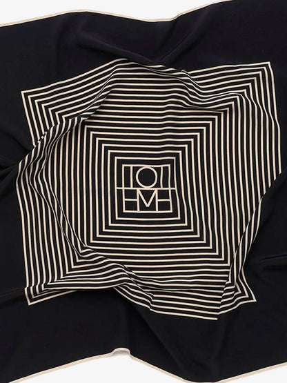 Toteme Centered Monogram silk foulard - Black