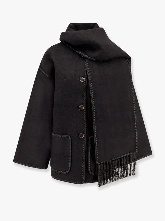 Toteme Embroidered Scarf Jacket In Wool Blend
