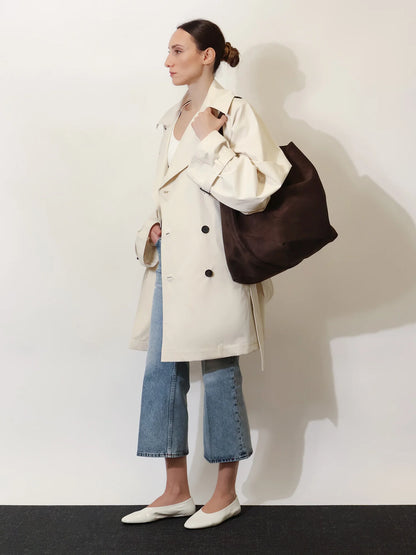 TOTEME - Suede Belted Tote shoulder bag