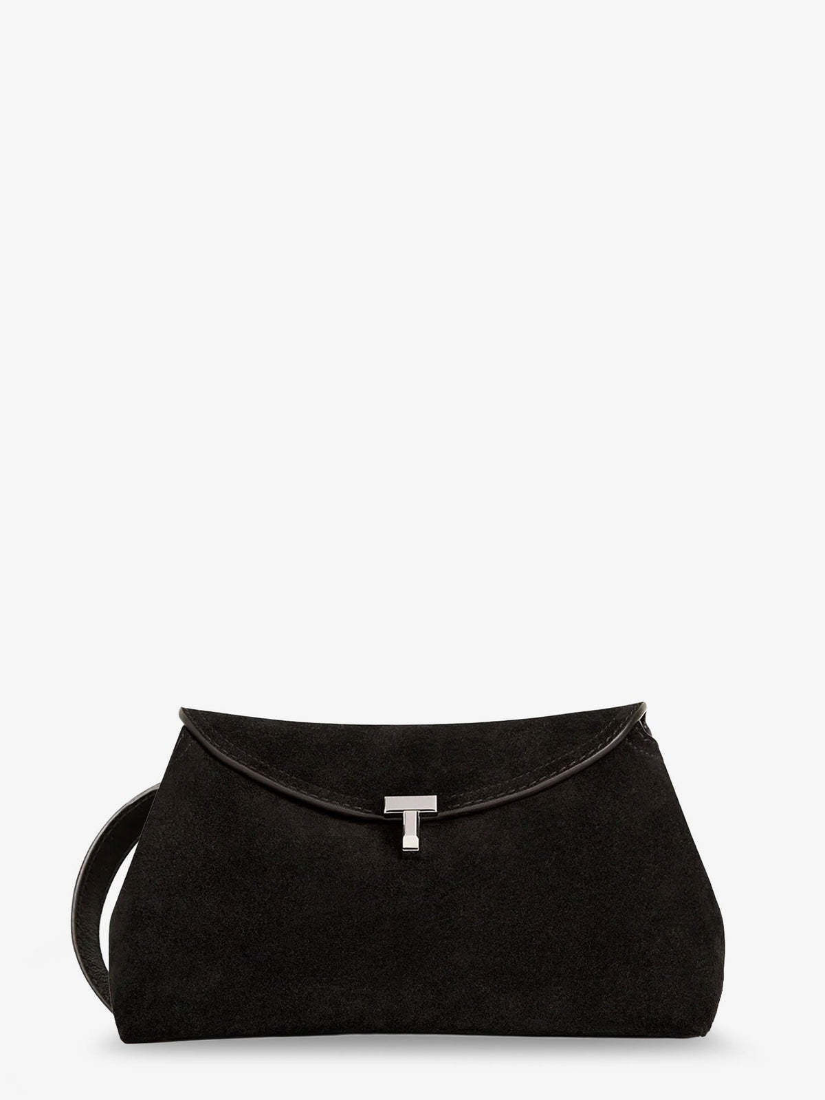 Toteme T-Lock suede handbag - Espresso