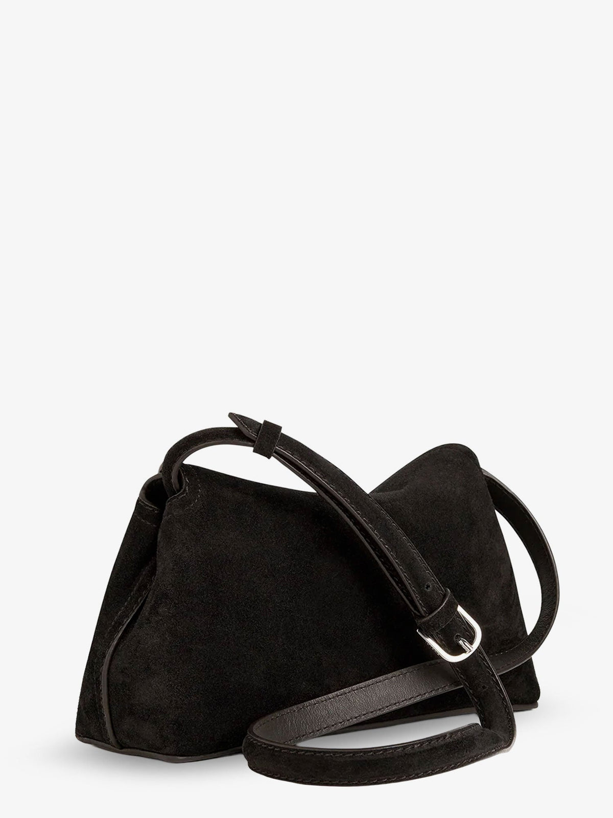 Toteme T-Lock suede handbag - Espresso