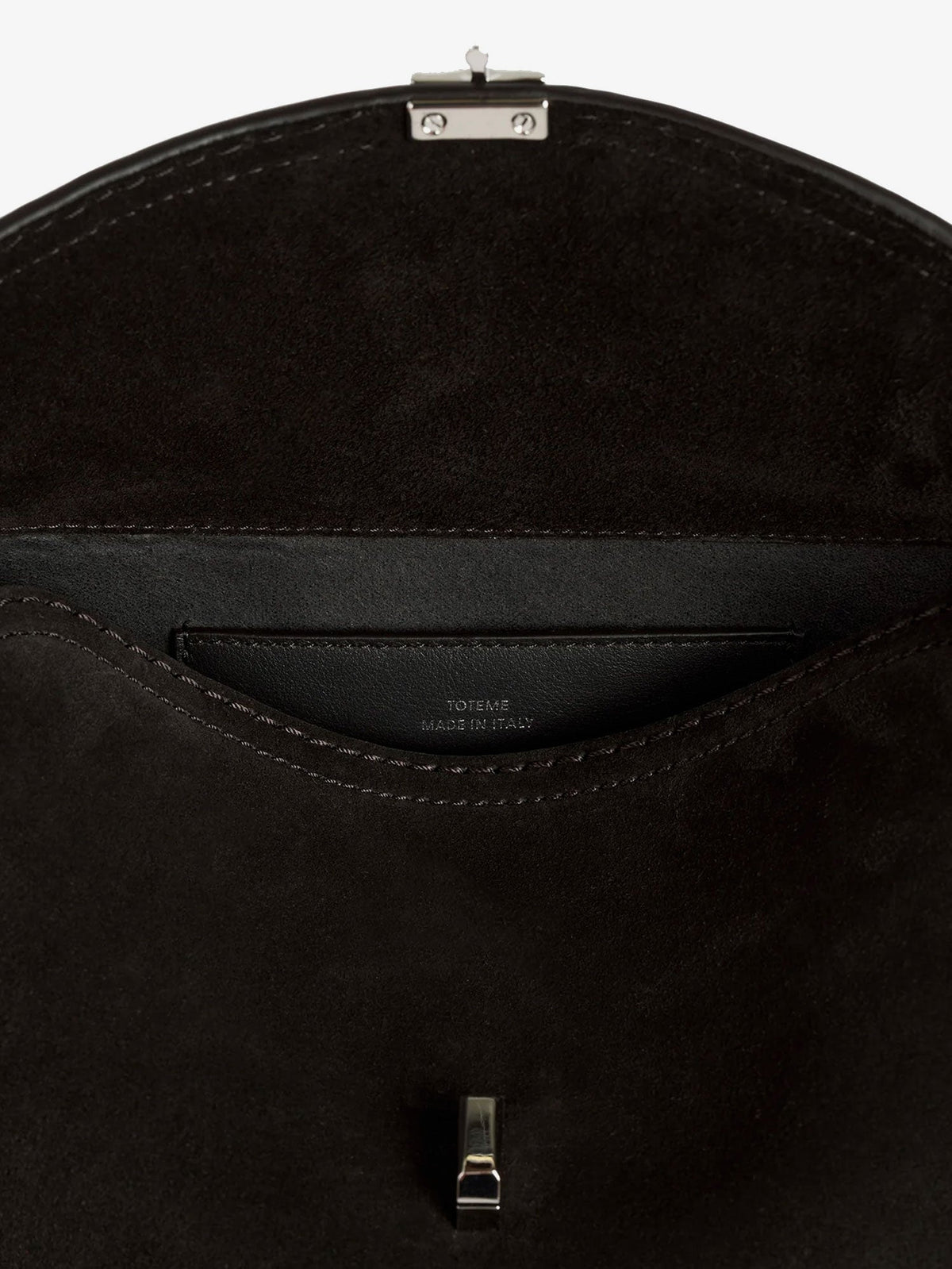 Toteme T-Lock suede handbag - Espresso