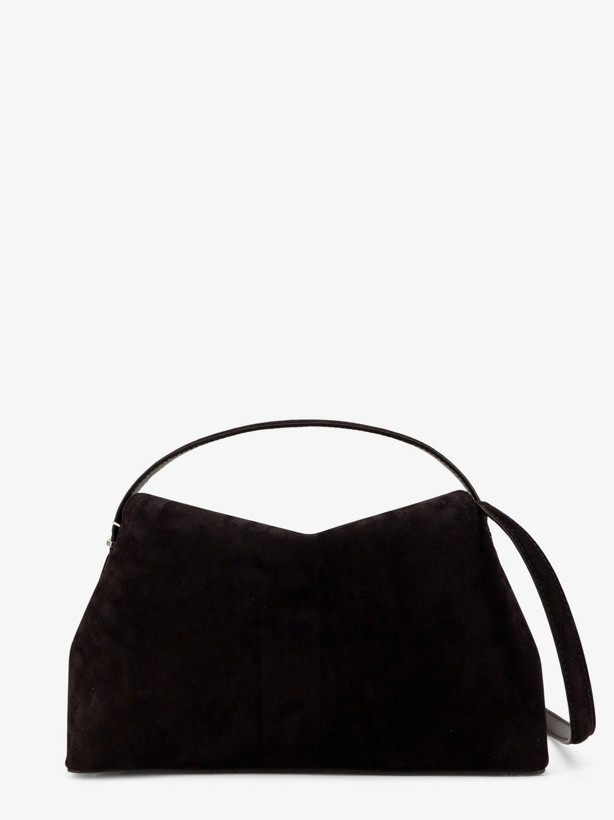 Toteme T-Lock suede handbag - Espresso
