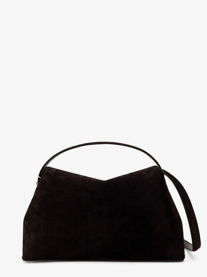 Toteme T-Lock suede handbag - Espresso