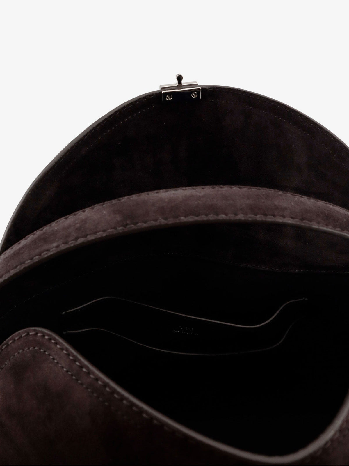 Toteme T-Lock suede handbag - Espresso