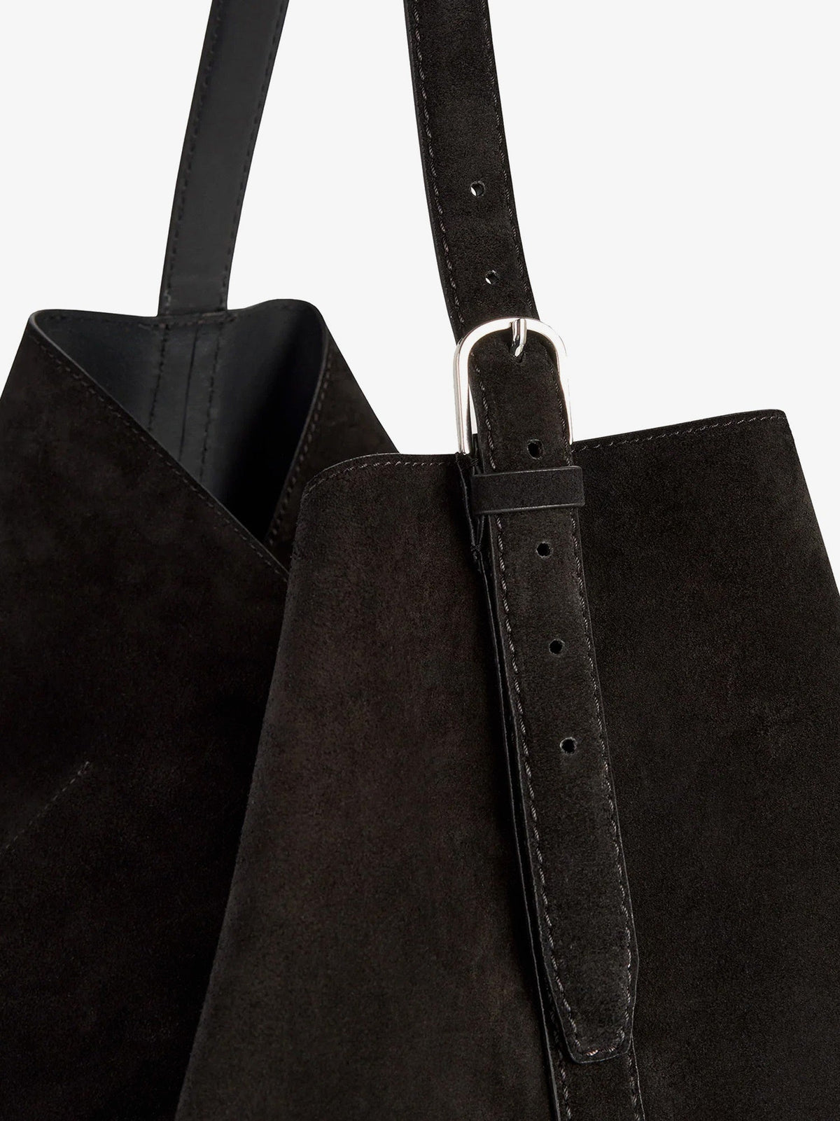 Toteme Suede Belted Tote - Espresso