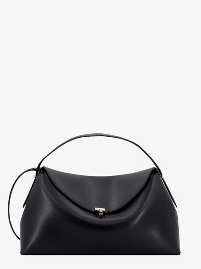 Toteme T-Lock leather crossbody bag - Black