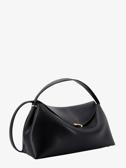Toteme T-Lock leather crossbody bag - Black