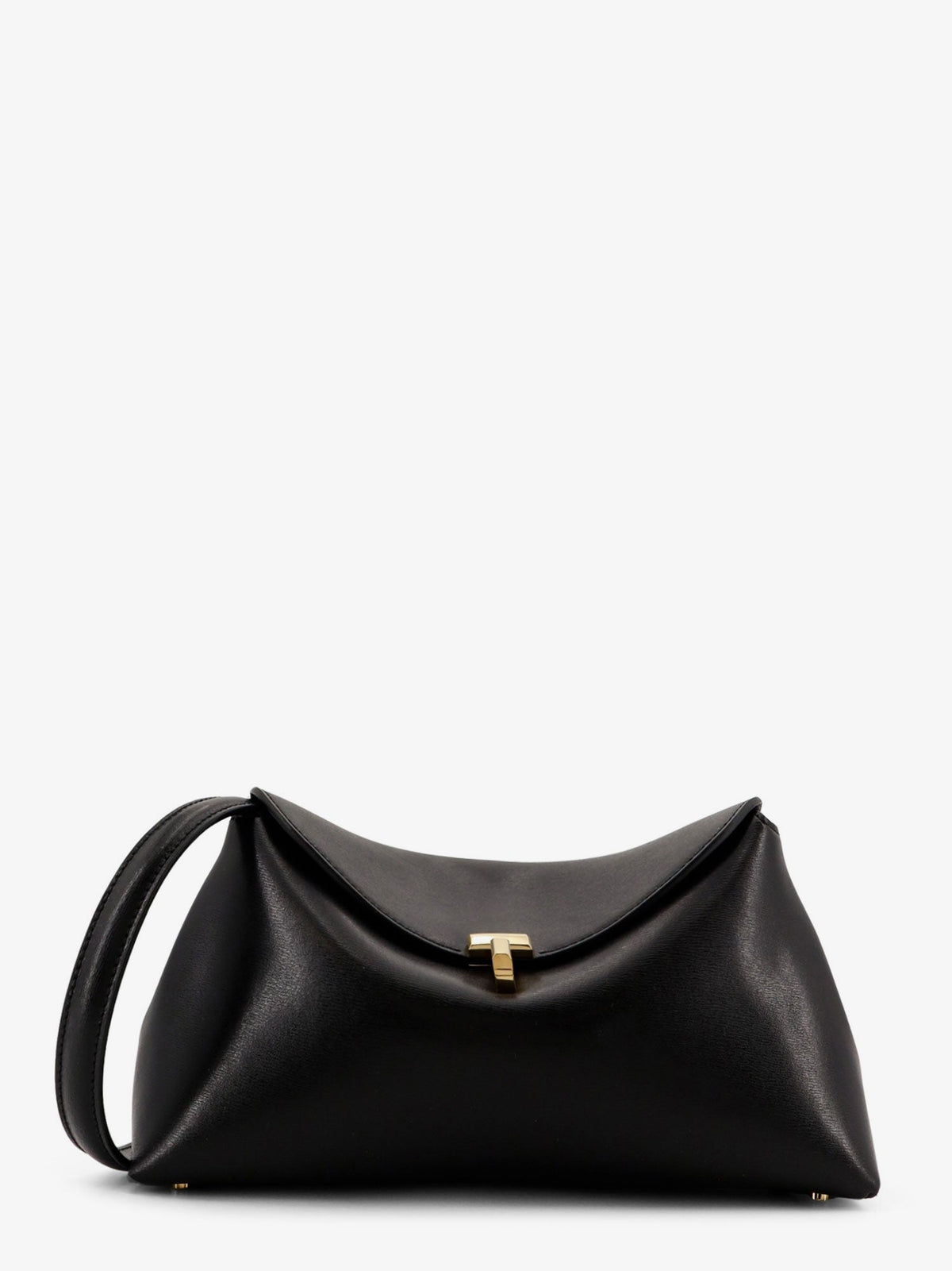 Toteme T-Lock leather clutch - Black