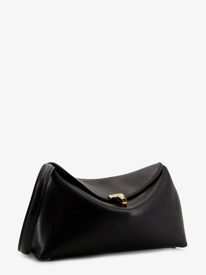 Toteme T-Lock leather clutch - Black