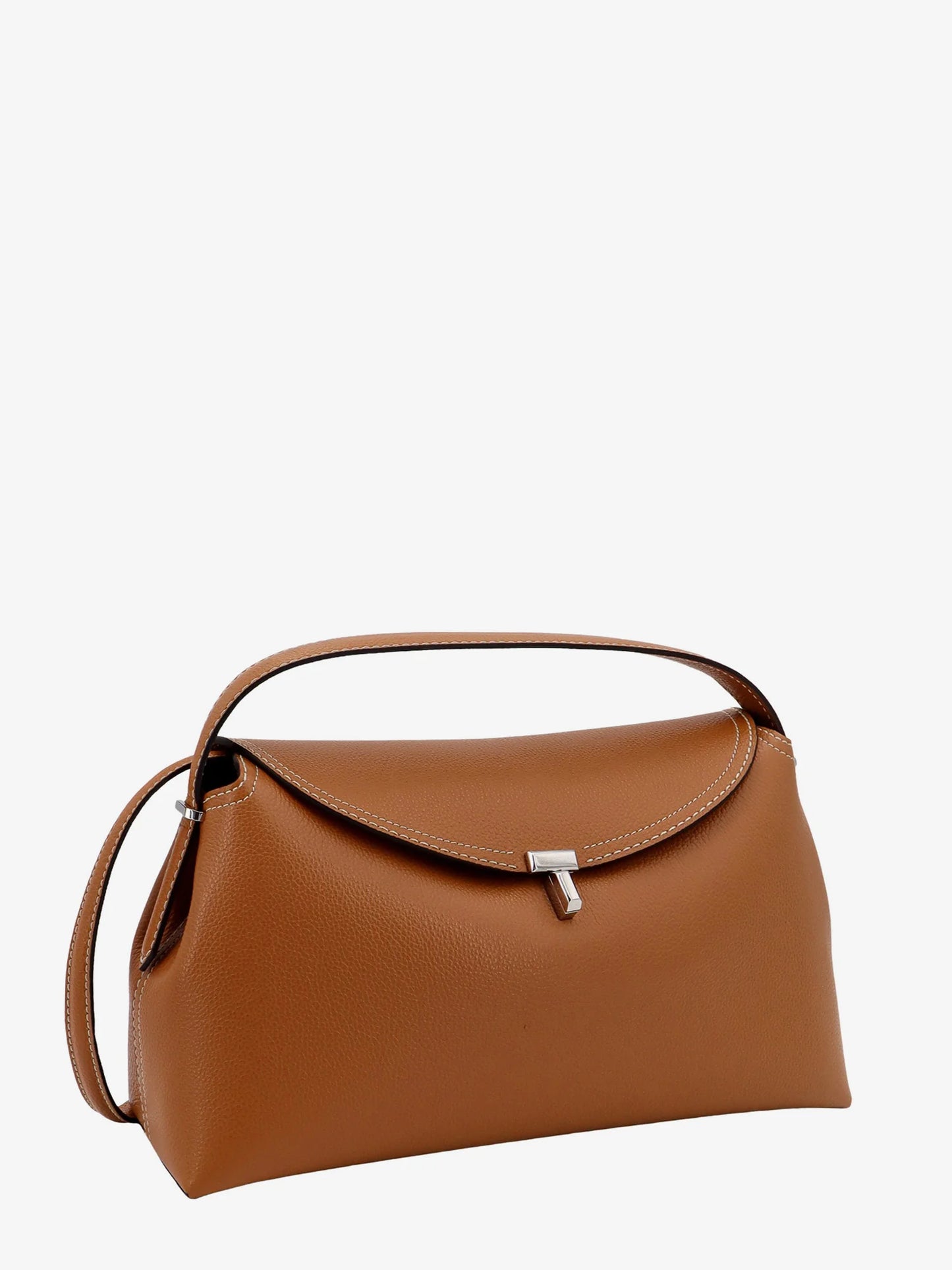 Toteme T Lock Hammered Leather Handbag