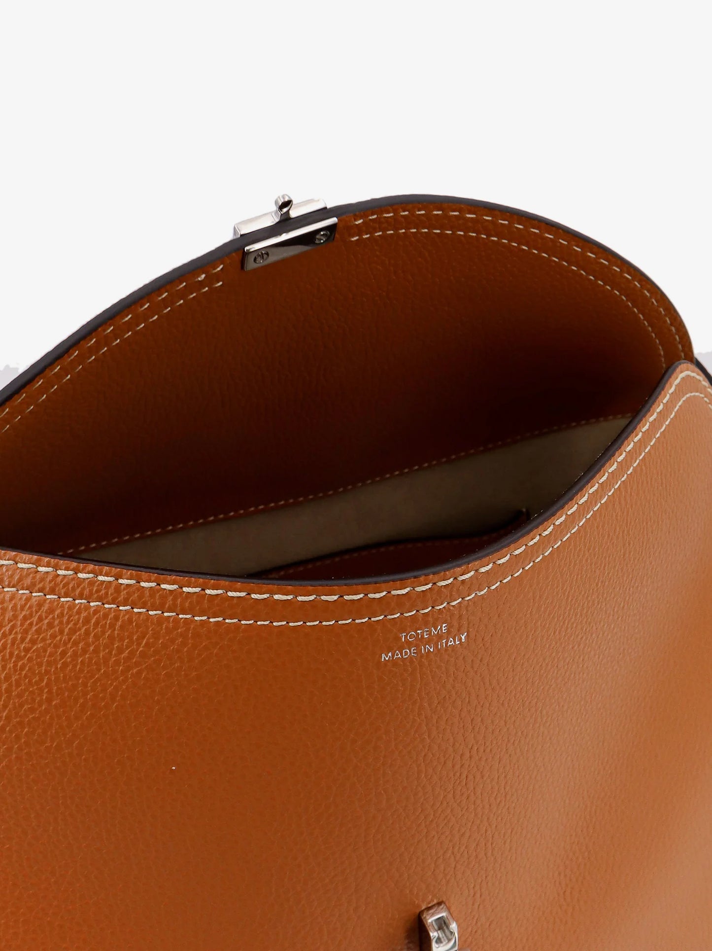 Toteme T Lock Hammered Leather Handbag