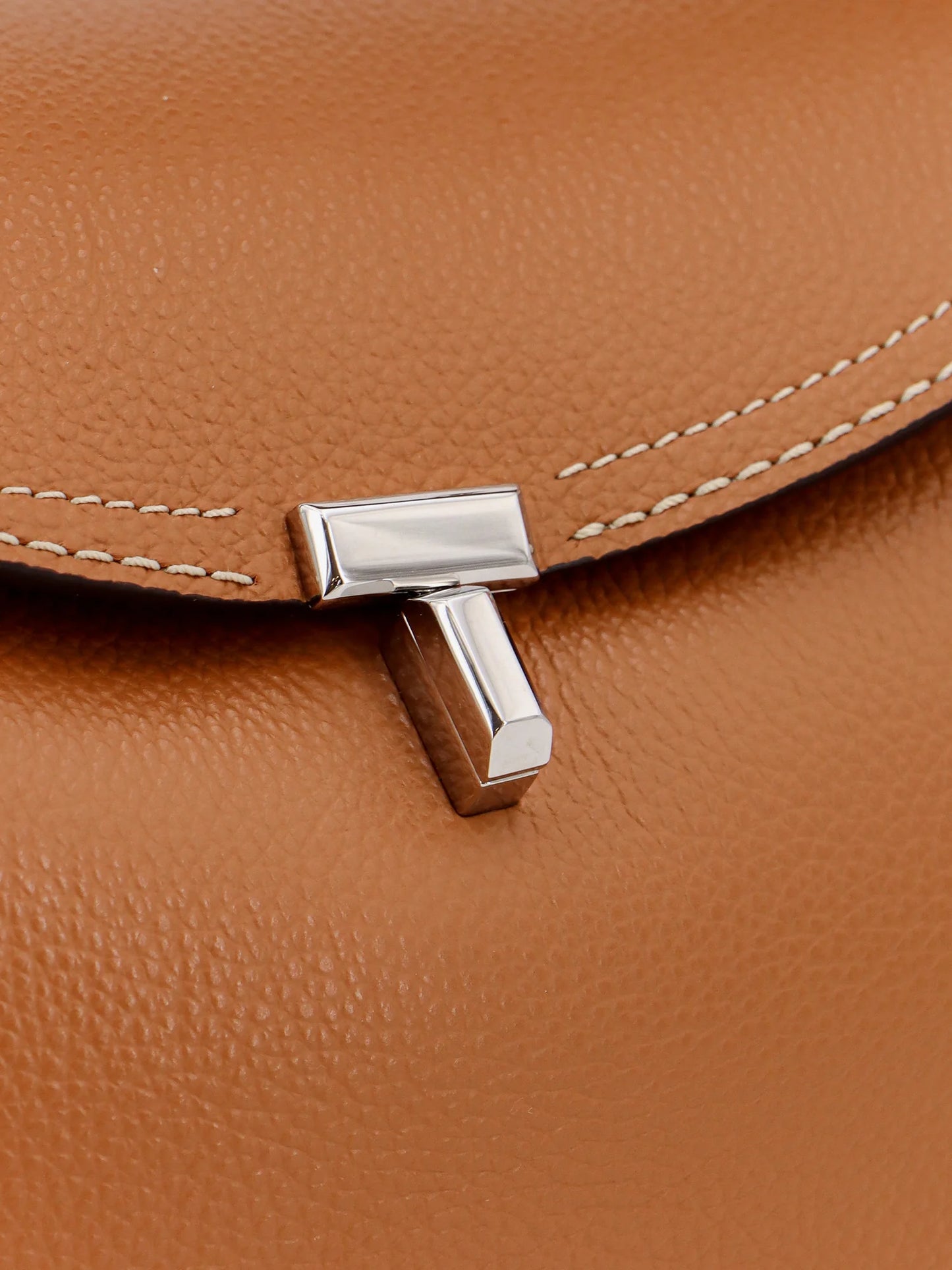 Toteme T Lock Hammered Leather Handbag