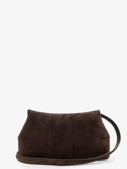 Toteme Suede T-Lock clutch - Brown