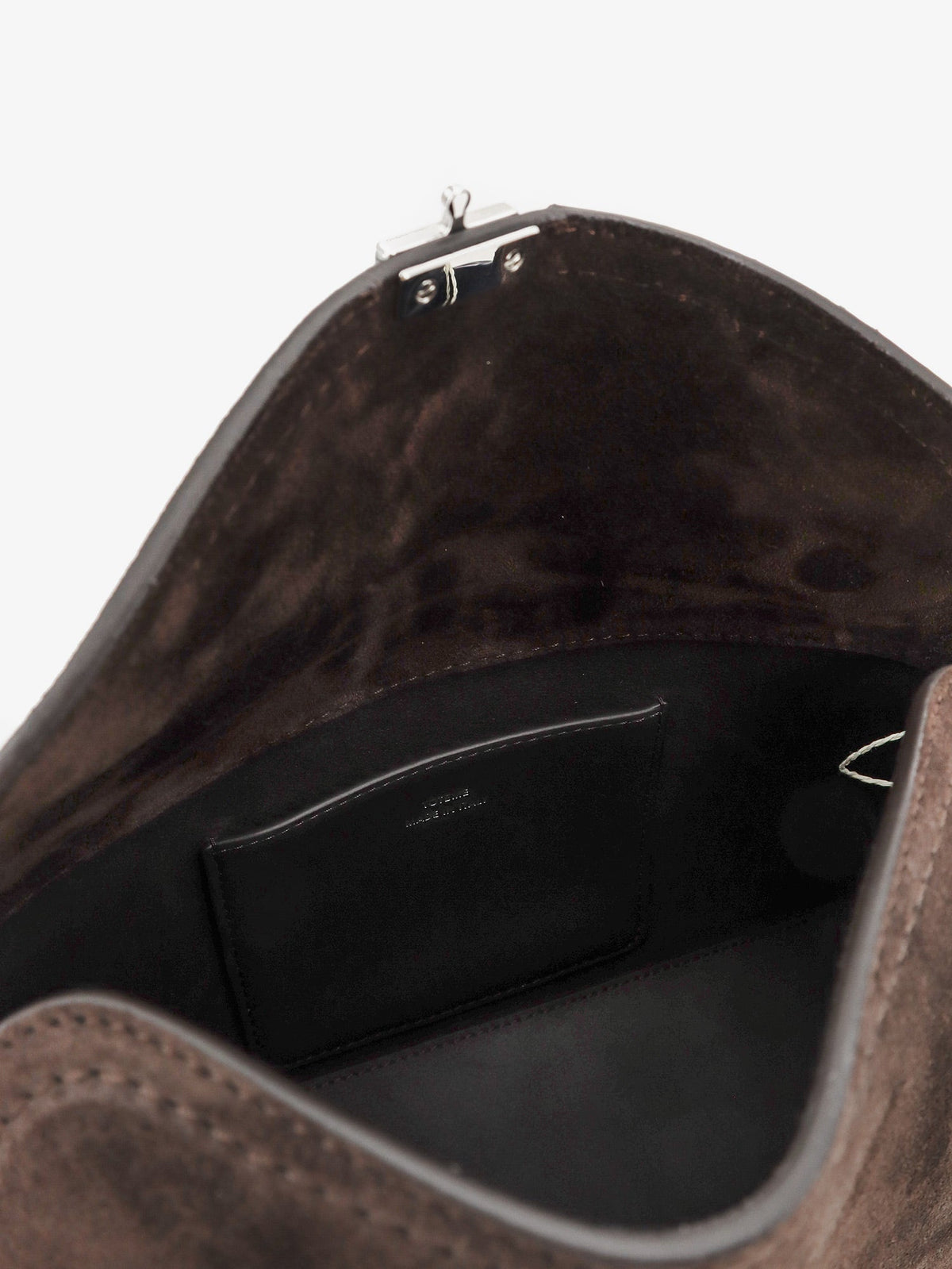 Toteme Suede T-Lock clutch - Brown