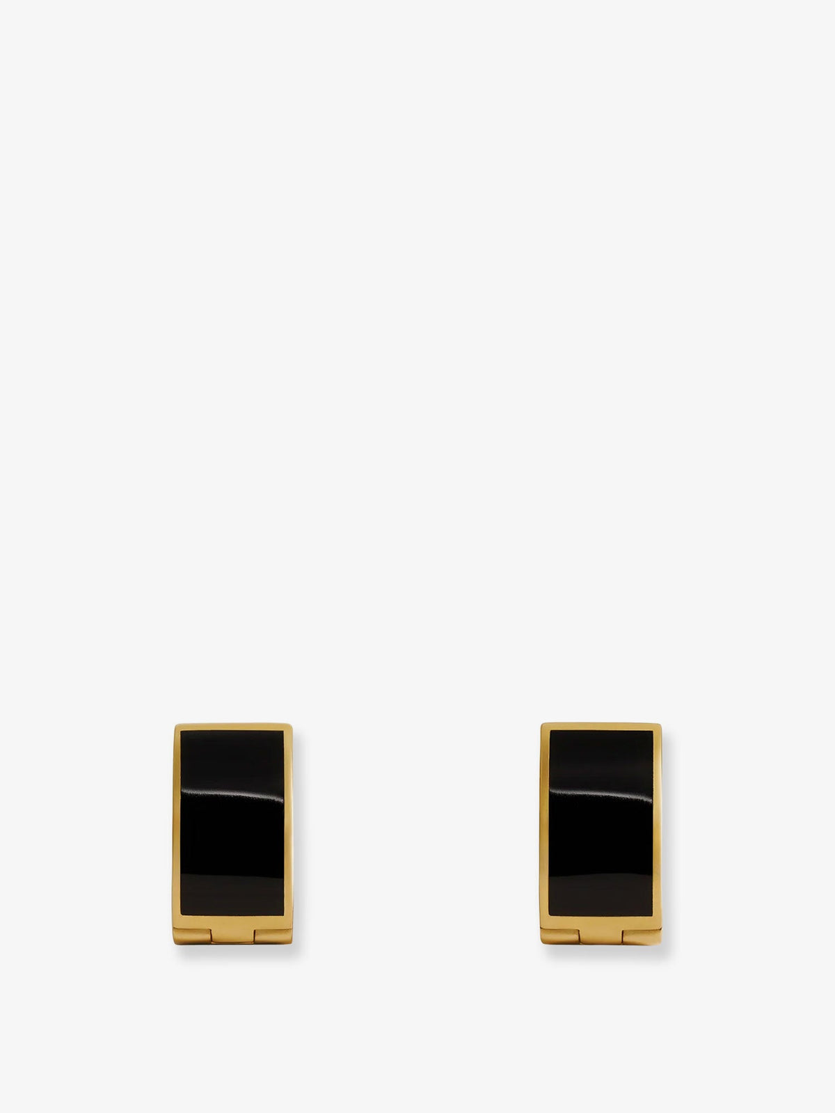 Toteme Signature Brass Earrings - Black/Gold
