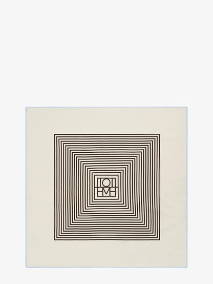 Toteme Centered Monogram silk foulard - Macadamia