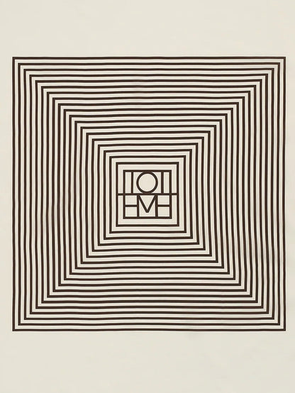 Toteme Centered Monogram silk foulard - Macadamia
