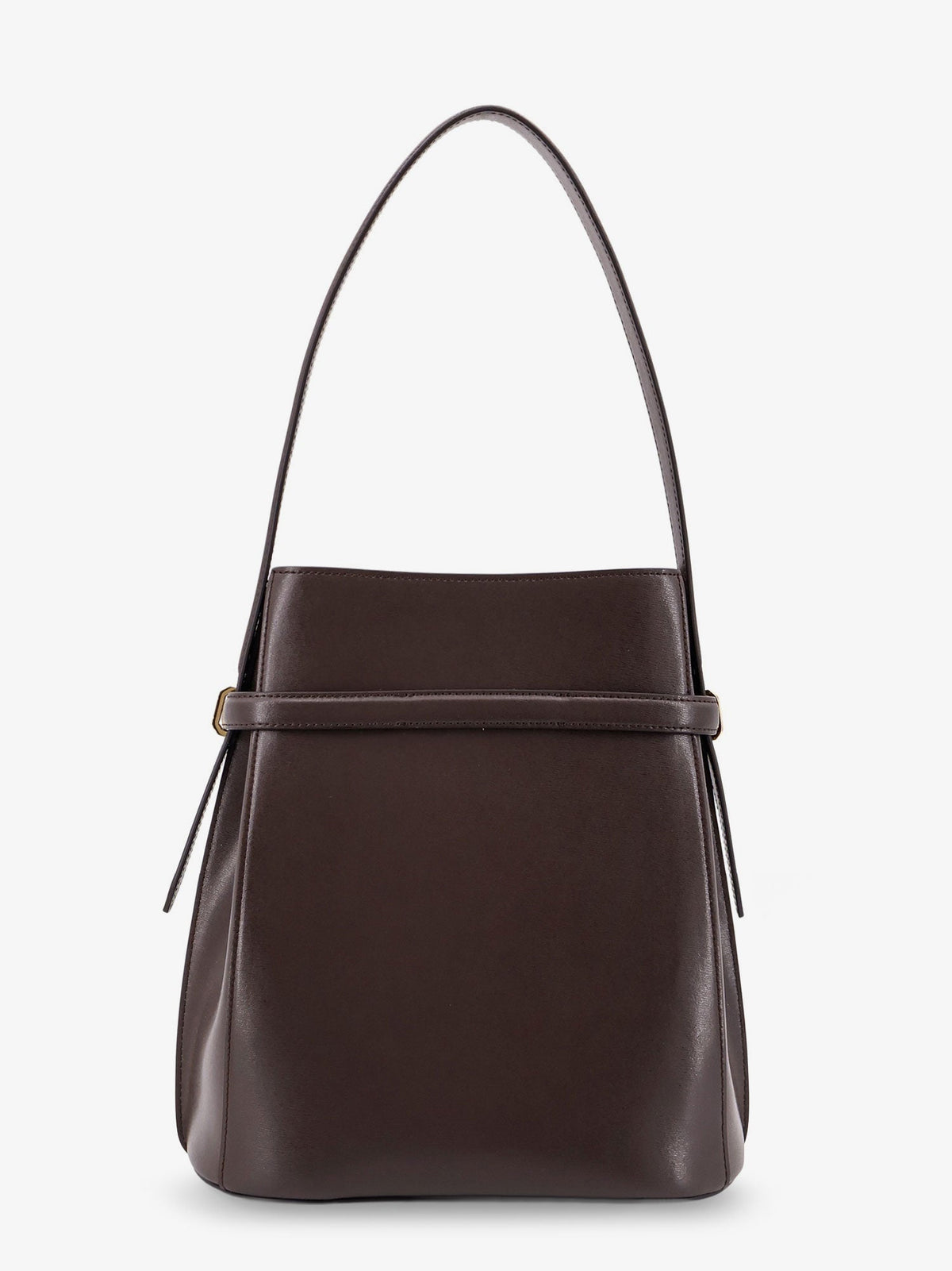 Toteme Belted leather bucket bag - Bark