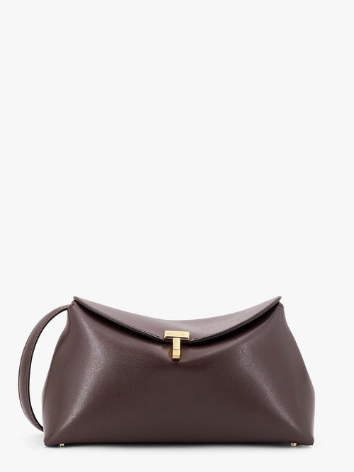 Toteme T-Lock clutch leather crossbody bag - Bark