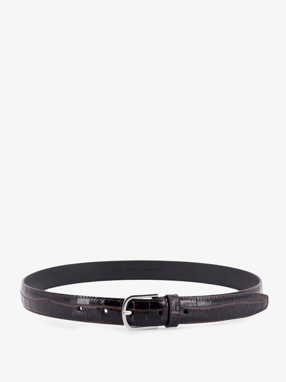 Toteme Slim Croco-Embossed leather belt - Chocolate