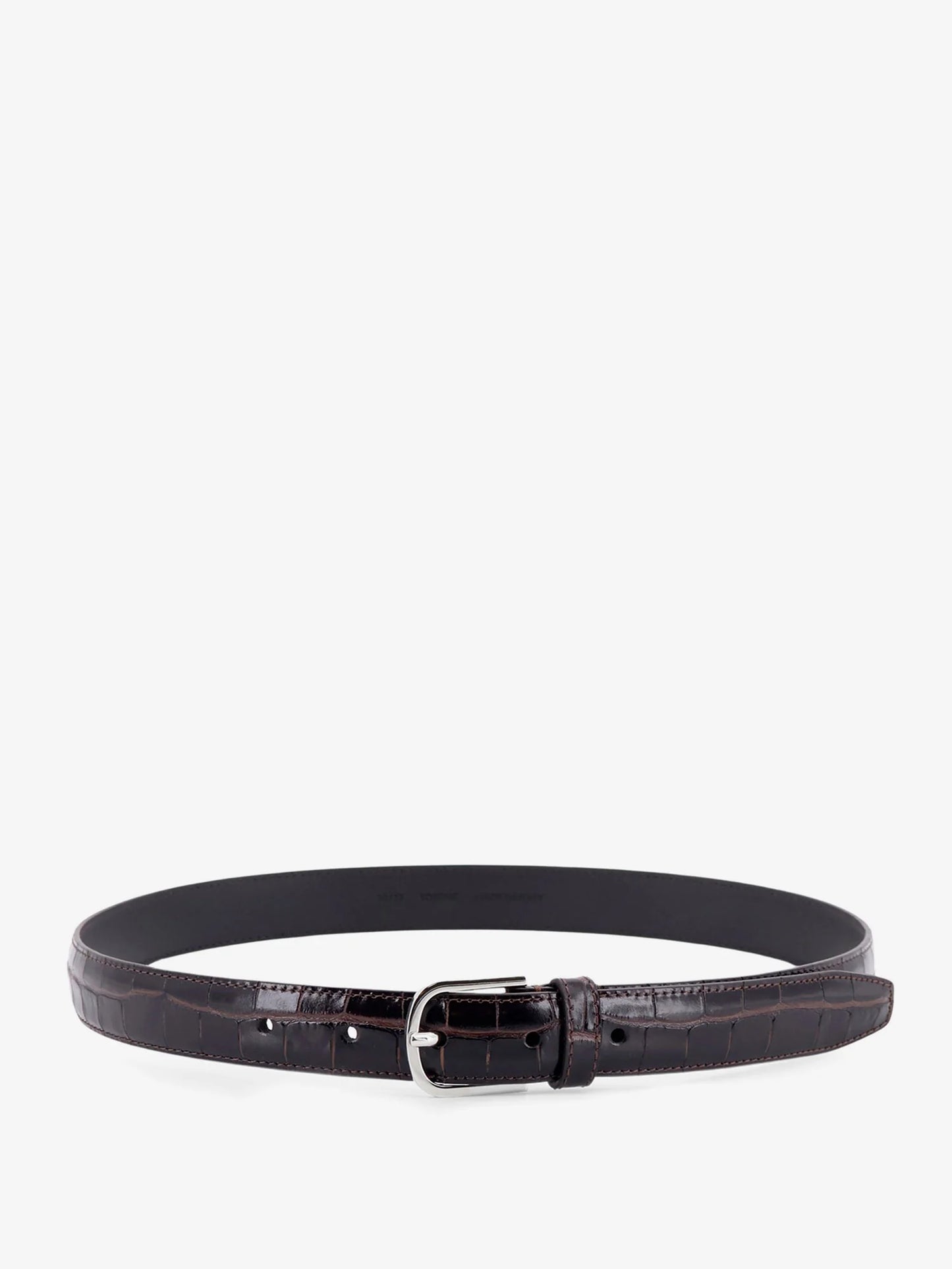 Toteme Slim Croco Embossed Leather Belt