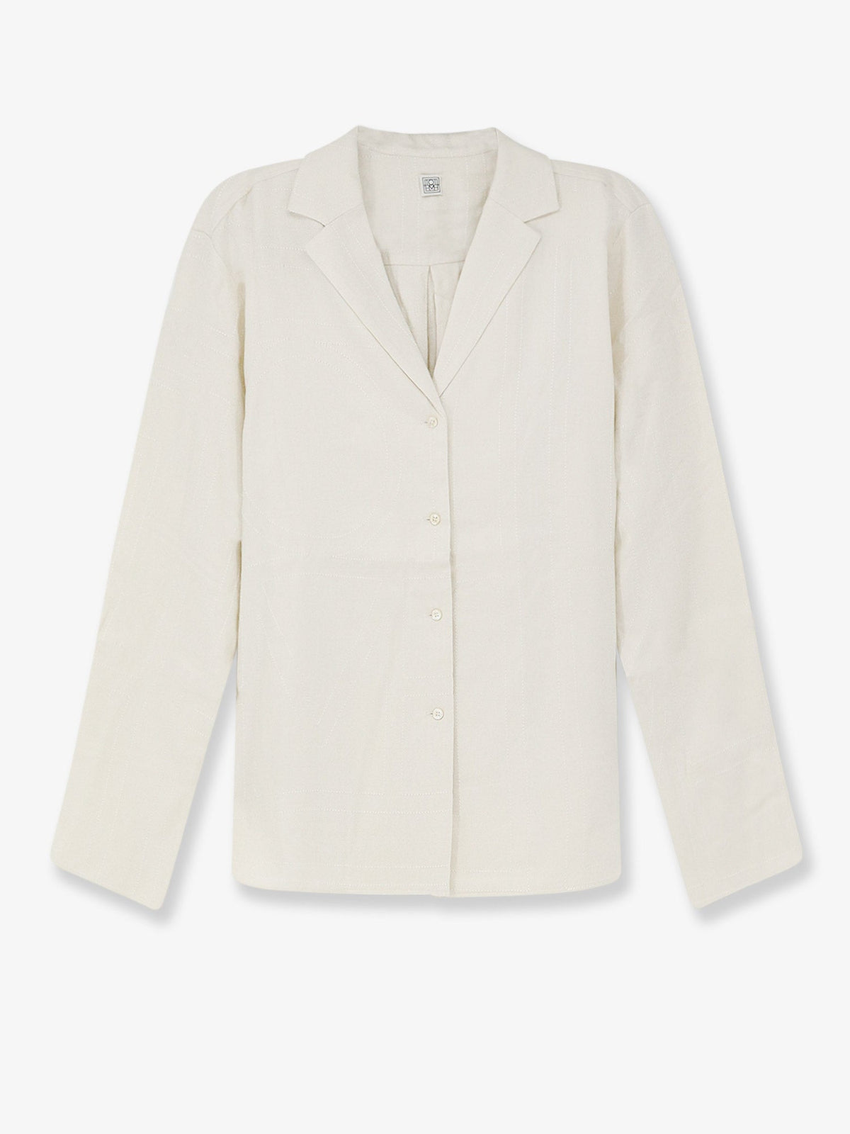 Toteme Monogram shirt with all-over logo print - Ecru