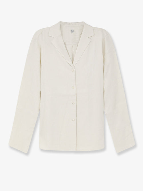 Toteme Monogram shirt with all-over logo print - Ecru