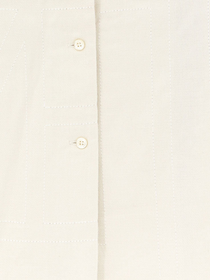 Toteme Monogram shirt with all-over logo print - Ecru