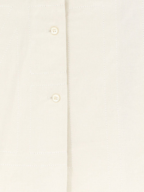 Toteme Monogram shirt with all-over logo print - Ecru