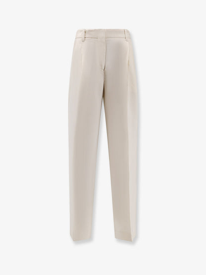 Toteme Double-pleat fluid viscose trousers - Ecru