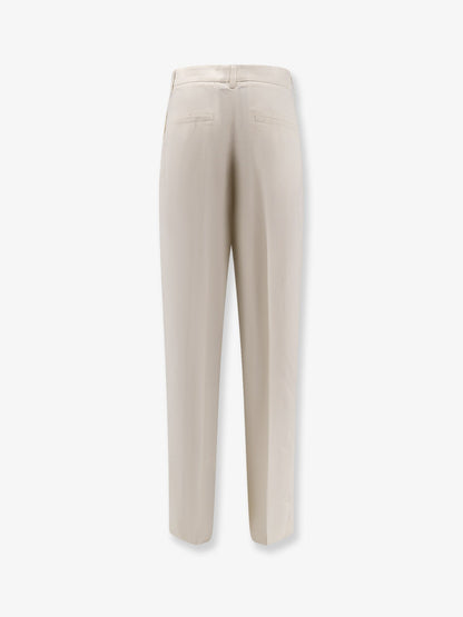 Toteme Double-pleat fluid viscose trousers - Ecru