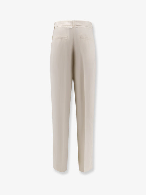 Toteme Double-pleat fluid viscose trousers - Ecru