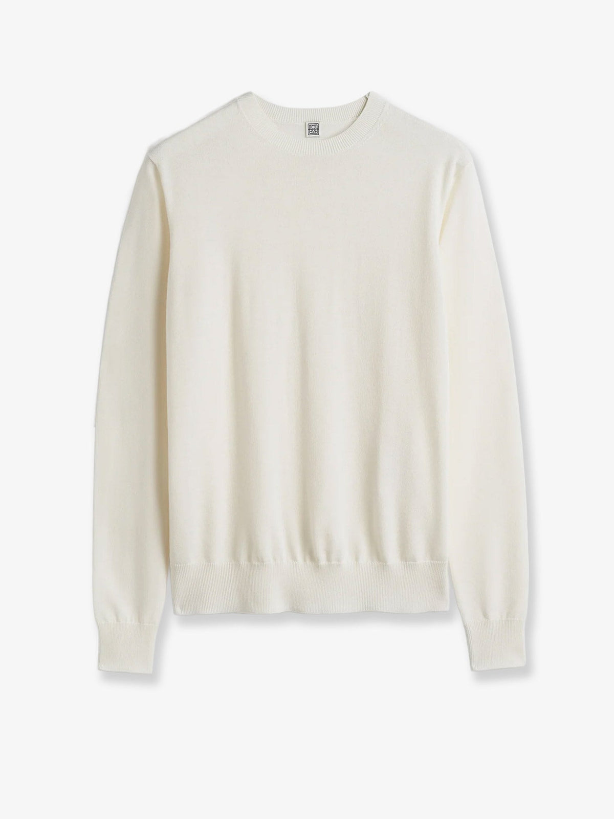 Toteme Fine Crew Knit wool and silk blend sweater - Ecru