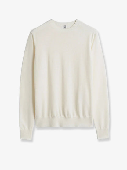 Toteme Fine Crew Knit Wool And Silk Blend Sweater