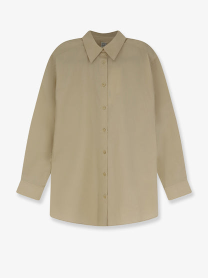 Toteme Classic Tumbled organic cotton shirt - Peanut