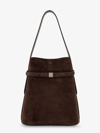 Toteme Suede Belted Bucket Bag - Brown