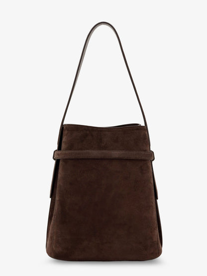 Toteme Suede Belted Bucket Bag - Brown