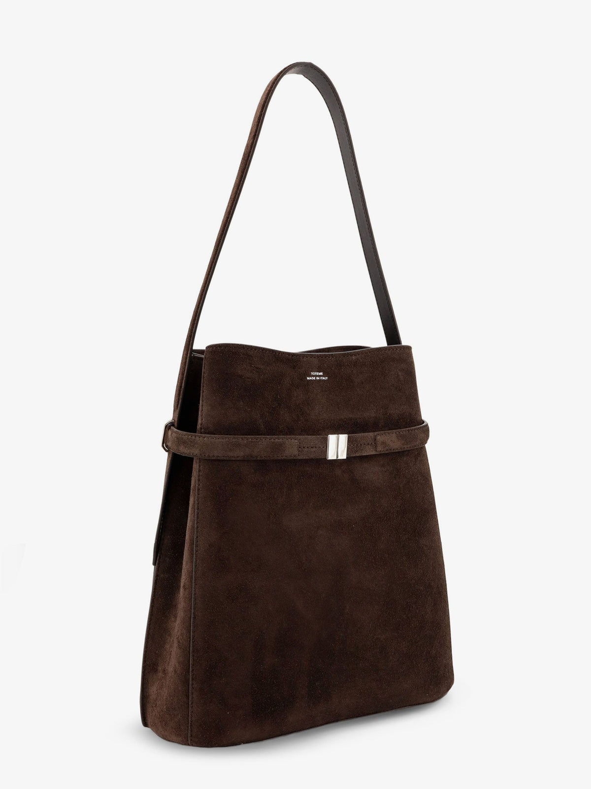 Toteme Suede Belted Bucket Bag - Brown
