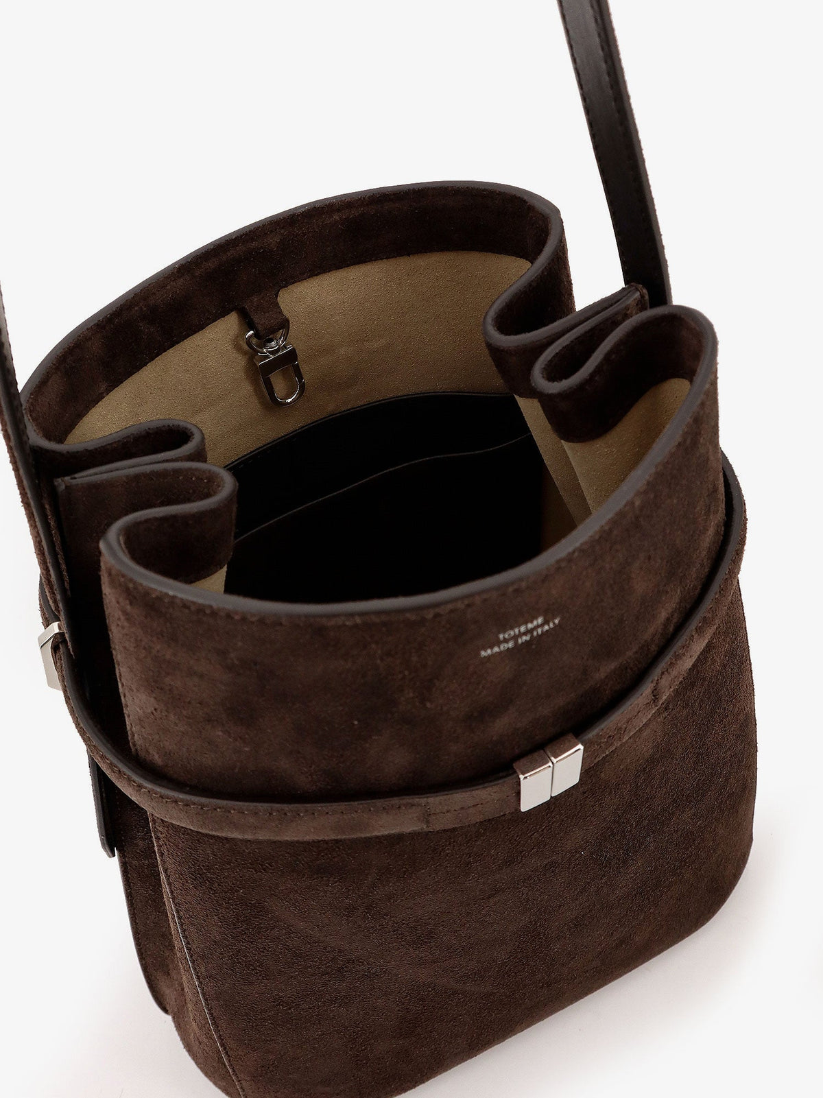 Toteme Suede Belted Bucket Bag - Brown