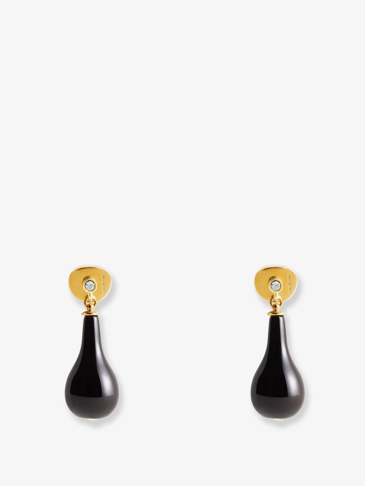 Toteme Onyx drops brass earrings - Black/Gold