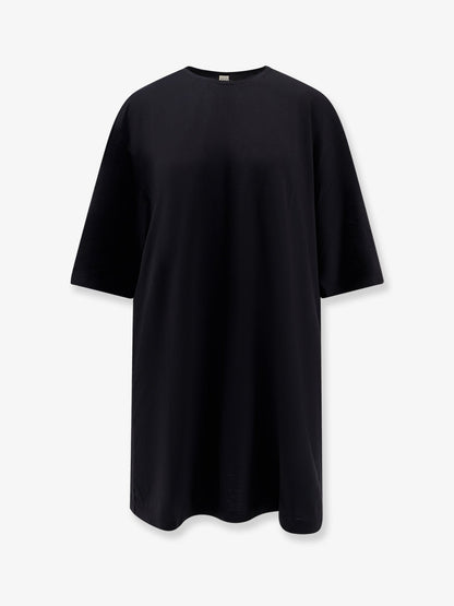 Toteme Relaxed Tee lyocell and cotton short dress - Black