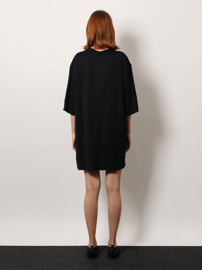 Toteme Relaxed Tee lyocell and cotton short dress - Black
